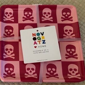 Valentine’s Skeleton melamine 6” dessert plates (8)